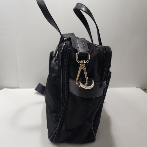 Prada Tessuto Convertible Business Bag VA0611 Black Nylon/Saffiano Leather Trim - Picture 4 of 16